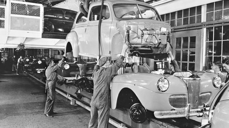 Ford cars on assembly line