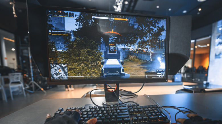 Gaming monitor on desk