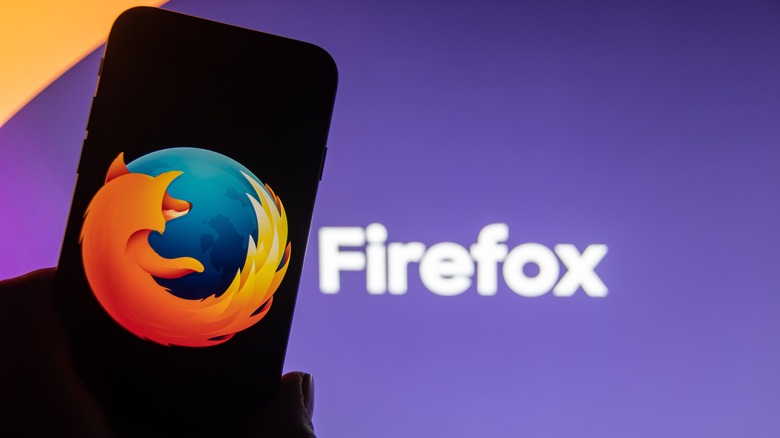 Firefox logo on phone