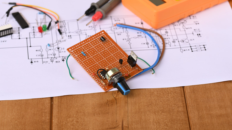 electronic components on a PCB