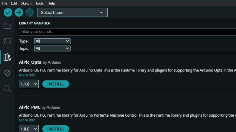 Arduino IDE 2 Library Manager screenshot