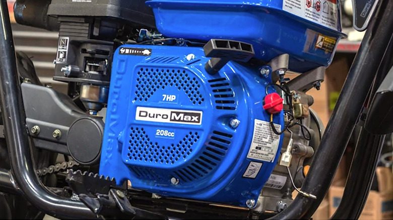 Duromax engine powering a motorcycle