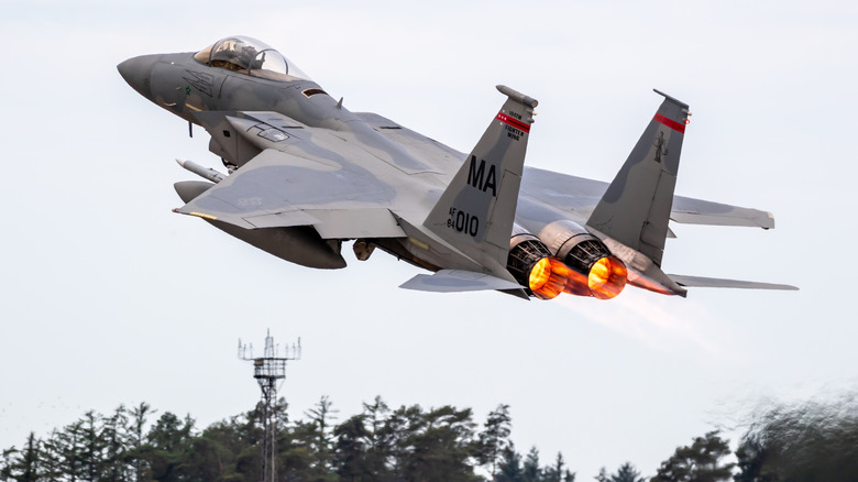 F-15 jet takes off