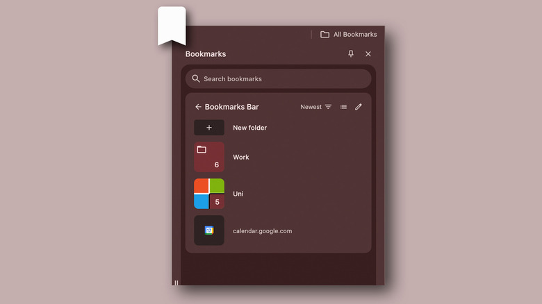 Chrome bookmarks list