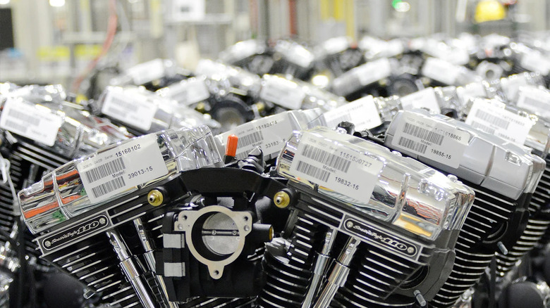 Harley-Davidson engines in factory