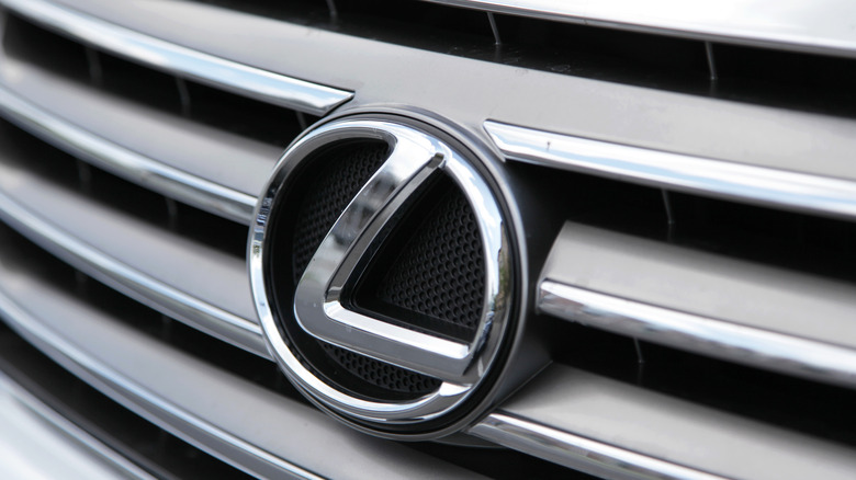 Lexus logo on car grille