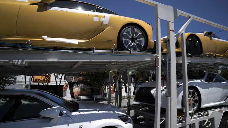 Lexus vehicles on car transporter