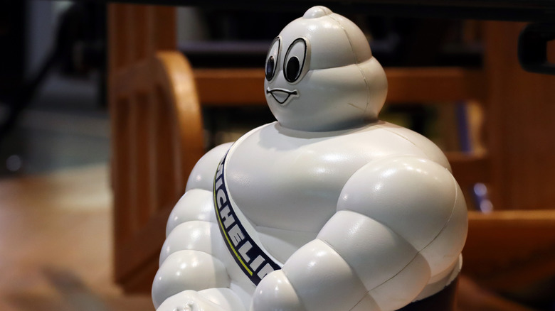 A plastic figure of Bibendum, the Michelin Man