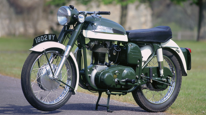 Classic norton Motorcycle on road