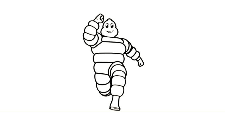 Michelin Man running toward viewers