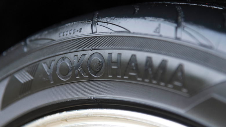 A tire displaying the Yokohama name