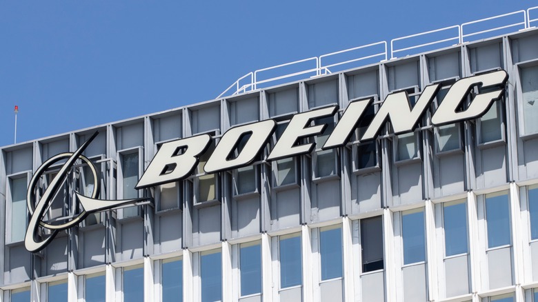 Boeing logo on a building