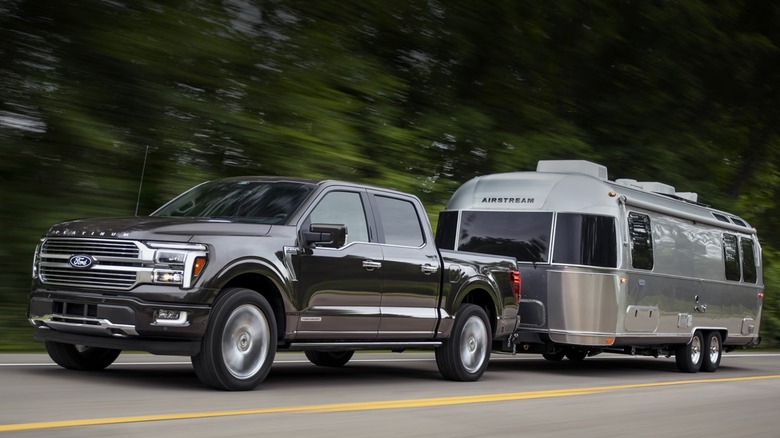 Ford F-150 pulling camper