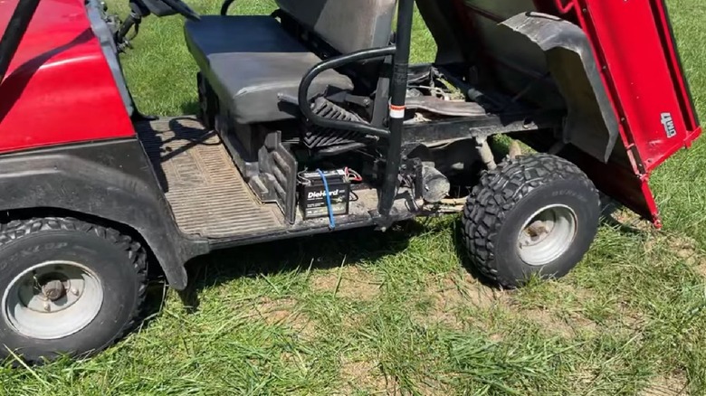 Kawasaki Mule with battery cover removed