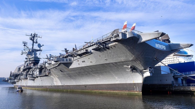 USS Intrepid berthed in the Hudson as the Intrepid Museum