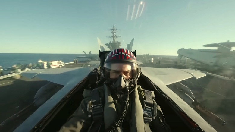 Maverick on aircraft carrier