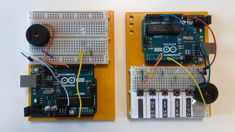 Arduino Uno boards in a circuit