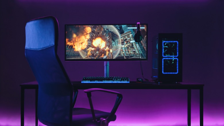 A gaming PC setup.