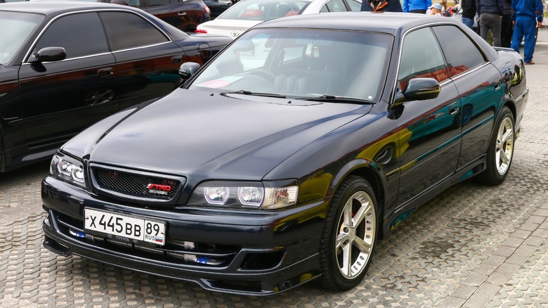 Black Toyota Chaser parked