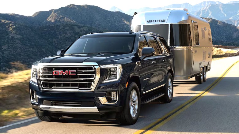 GMC truck towing Airstream