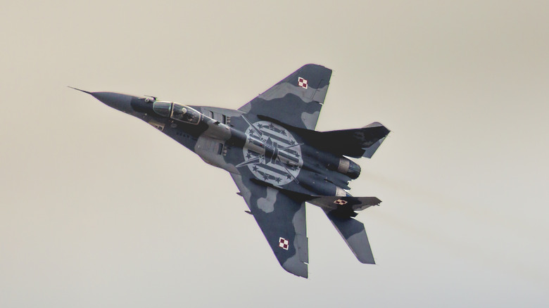 MiG-29 flying in air