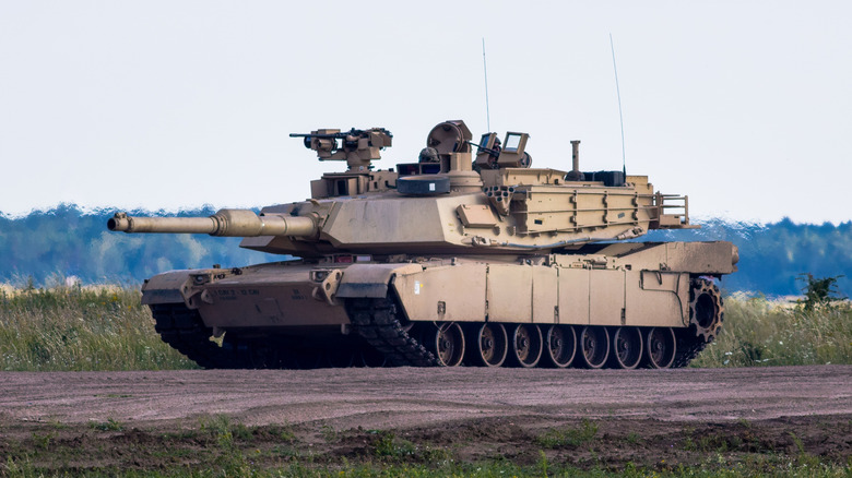 Main battle tank on maneuvers