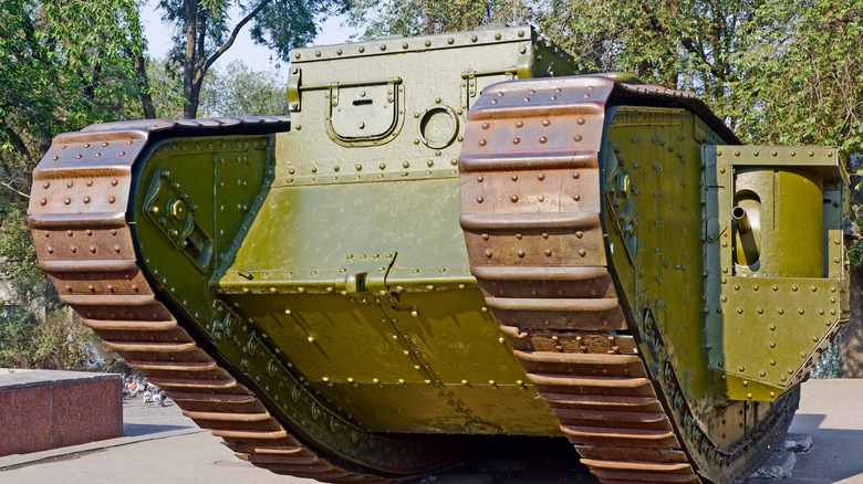 World War One tank on display