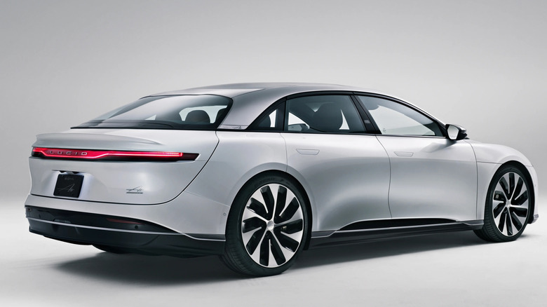 Lucid Air Grand Touring, rear-right three-quarter view