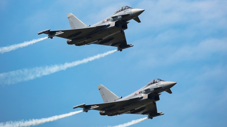 Eurofighter Typhoon jets in the sky