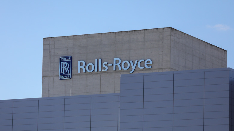 Rolls-Royce logo on a building