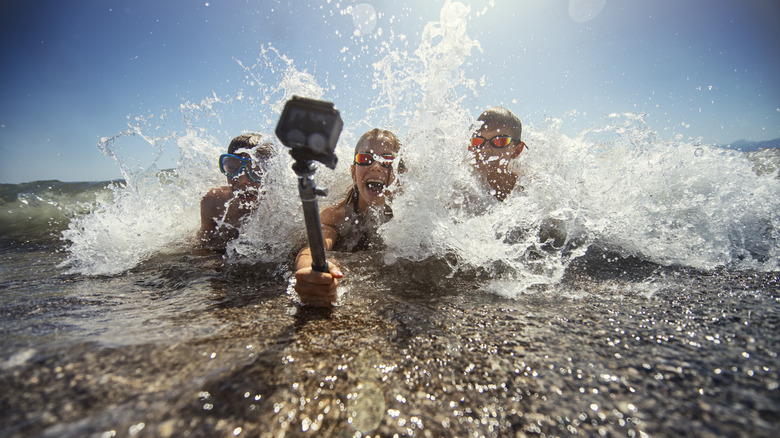 Waves crashing GoPro users