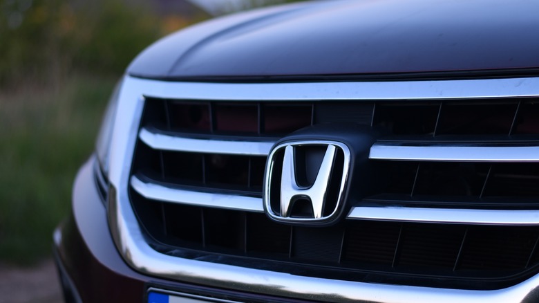 Front badge of Honda car