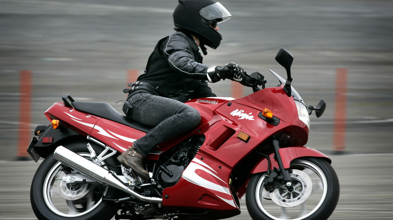 Rider on Kawasaki Ninja 250R