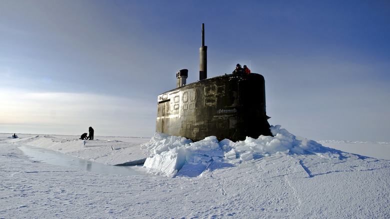 USS Connecticut in ice