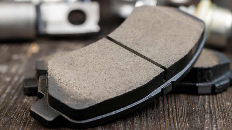 A closeup of a brake pad