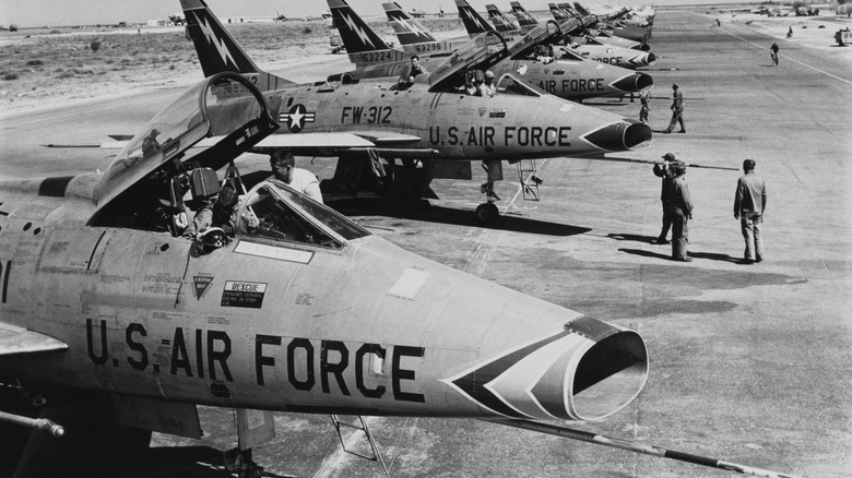 A squadron of F-100 Super Sabres