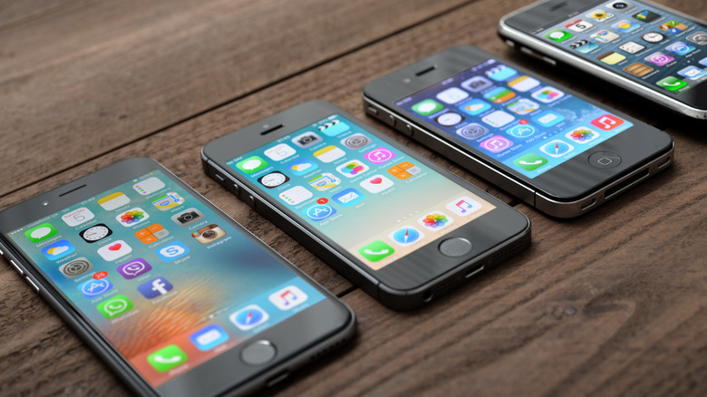 different generations of iPhones with Home buttons