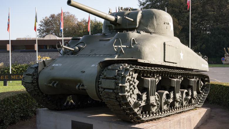 Sherman Grizzly tank outdoor display