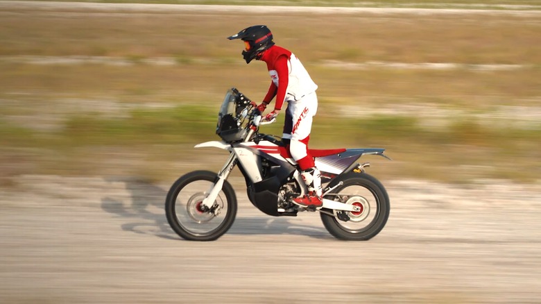 Fantic Rally bike on road