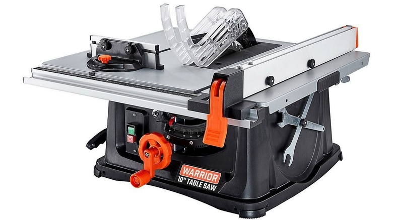 Warrior table saw on white background