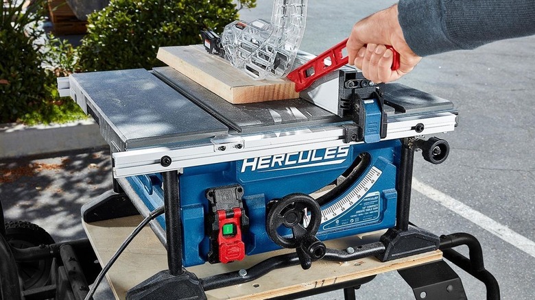 person using Hercules table saw