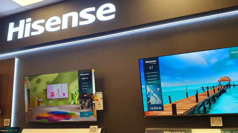 Hisense TVs on display