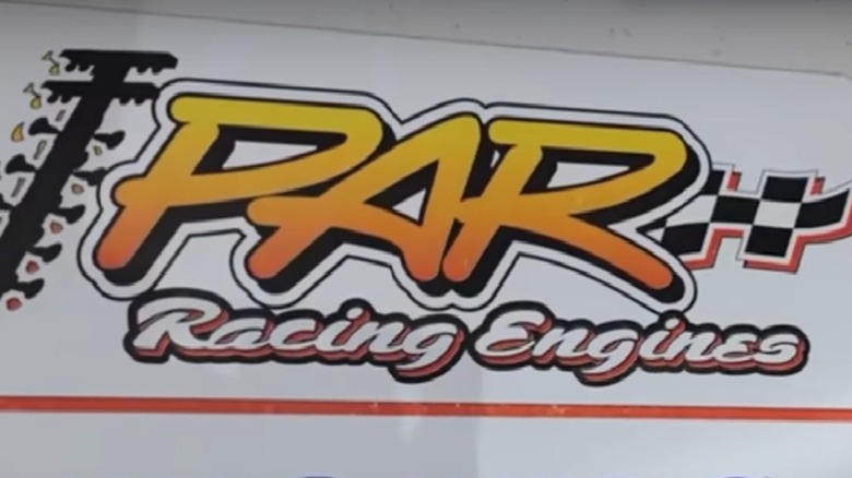 The sign on the front of PAR Racing Engines' shop