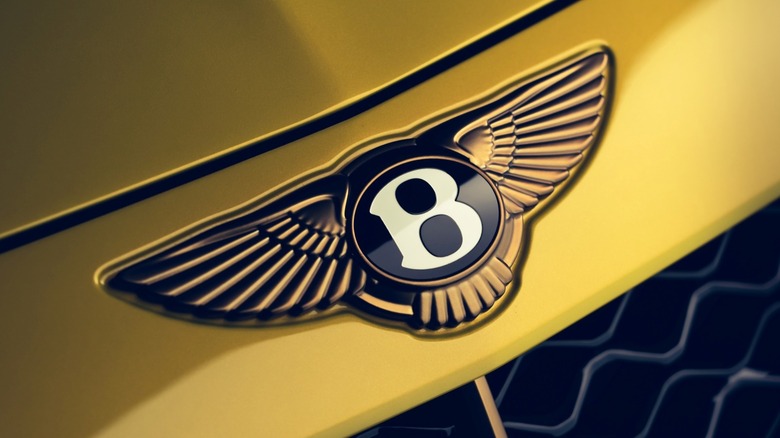 Gold Bentley symbol on the Bentley Mulliner Bacalar