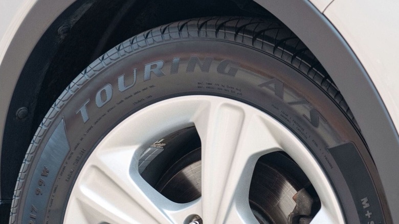 Douglass touring tire on a car