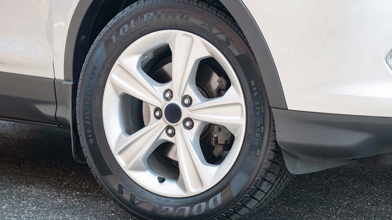 Douglas touring tire on a car