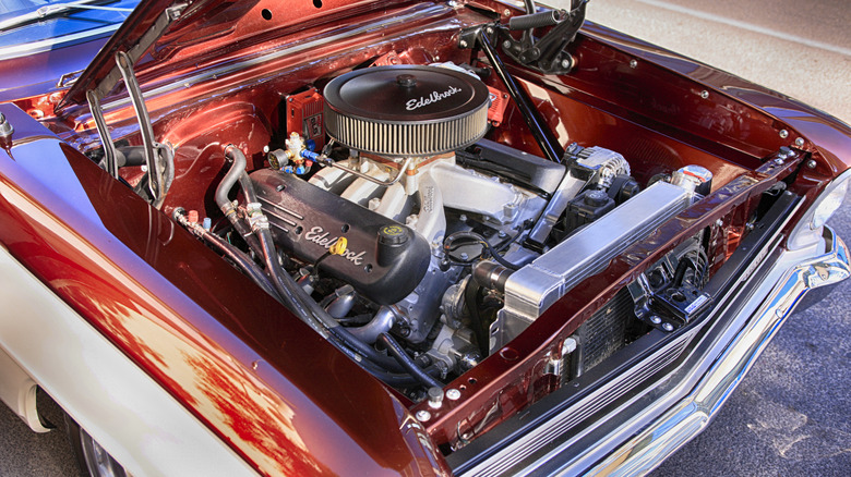 an Edelbrock engine in a classic car