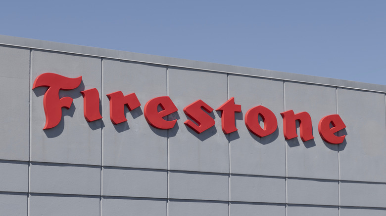 Firestone marquee on building facade