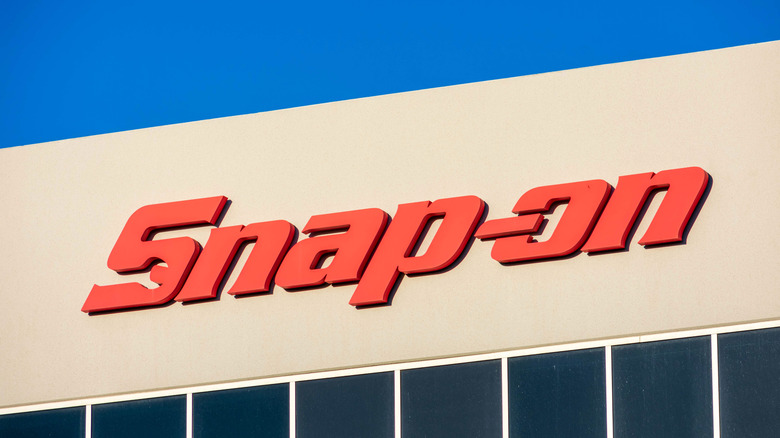 Snap-On Tools logo on the side of a corporate building