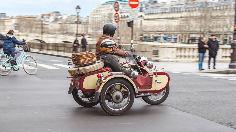 Ural sidecar in Paris, France